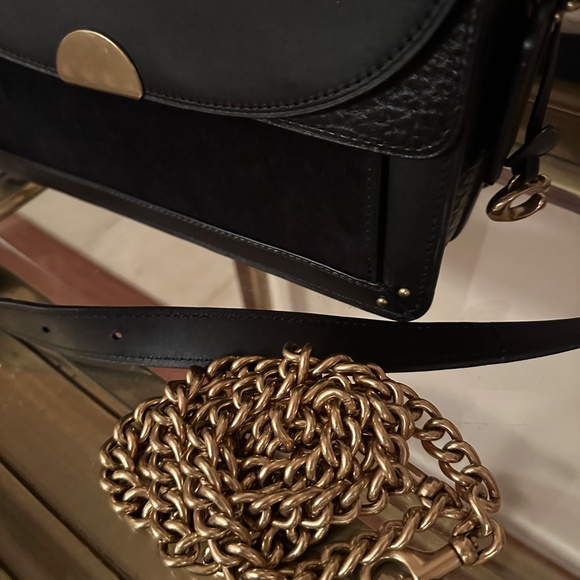 Coach Mixed Leather Dreamer Crossbody Shoulder Bag 73547 Black $495 - Picture 6 of 10